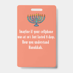 Lustige sarkastische Hanukkah Chanukah-Handy-Zitat Ausweis
