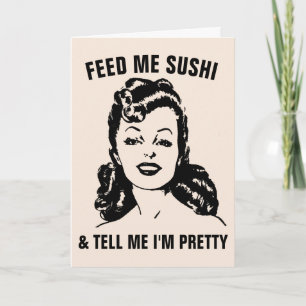 LUSTIGE SARKASTISCHE RETRO-HAUSFRAU SUSHI KARTE