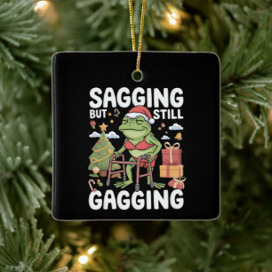Lustige sarkastische Weihnachten hängend, aber imm Keramikornament