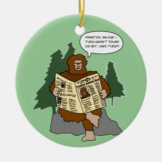Lustige Sasquatch Keramikornament (Vorne)