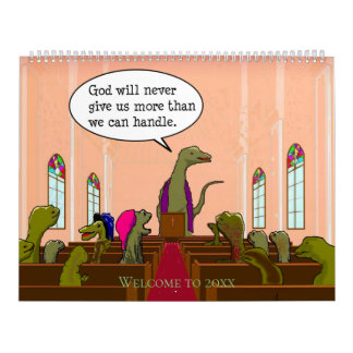 Lustige Satire-Dinosaurier-Cartoons Parodie Mensch Kalender