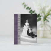 Lustige Save-the-Date-Ankündigungen Ankündigungspostkarte (Stehend Vorderseite)
