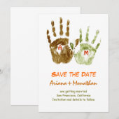 lustige Save-the-Date-Einladung mit Händen Einladung (Vorne/Hinten)