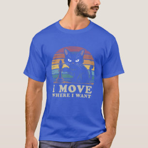 Lustige Schachkatze Ich bewege mich, wohin ich wil T-Shirt