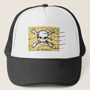 Lustige Schädel-Briefmarke 2 Truckerkappe