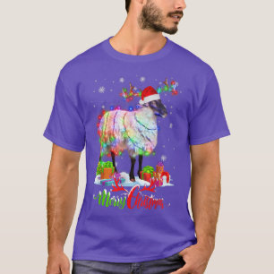 Lustige Schaf Tier Frohe Weihnachtsfeier Familien- T-Shirt