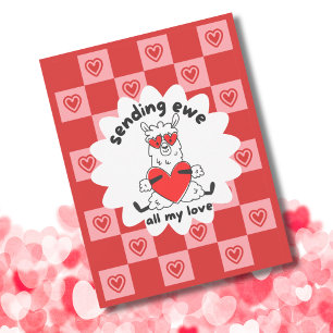 Lustige Schafkinder im Klassenzimmer Valentinstag Feiertagskarte