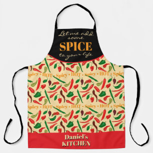 Lustige scharfe heiße Paprika rot grün Schürze