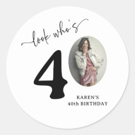 Lustige 'Schau mal, wer 40 ist' Stylische 40. Gebu Runder Aufkleber