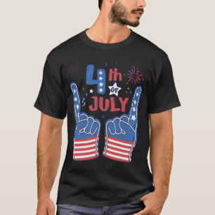 Lustige Schaumstoffhand 4. Juli für Kinder Männer T-Shirt