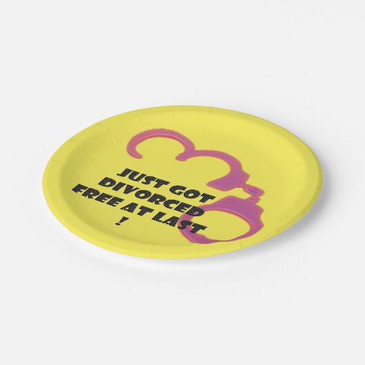 Lustige Scheidung frei schließlich Pappteller (Schrägansicht)