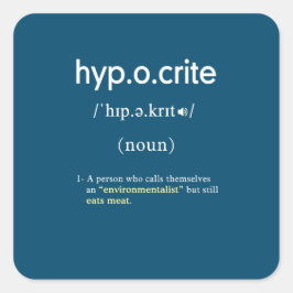 lustige Scheindefinition vegan Quadratischer Aufkleber
