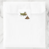 Lustige Scheiß-Heuschrecke Quadratischer Aufkleber (Tasche)