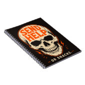 Lustige Schick Hilfe Oder Snacks Retro Totenkopf Notizblock (Rechte Seite)