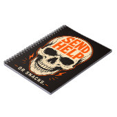 Lustige Schick Hilfe Oder Snacks Retro Totenkopf Notizblock (Linke Seite)