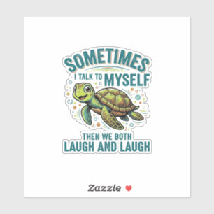 Lustige Schildkröte, die mit sich selbst spricht,  Aufkleber