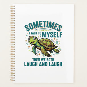 Lustige Schildkröte, die mit sich selbst spricht, Planer