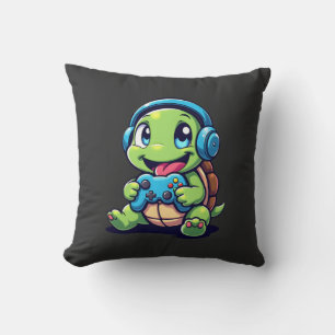 Lustige Schildkröte Gamer Gaming Schildkröten Vide Kissen