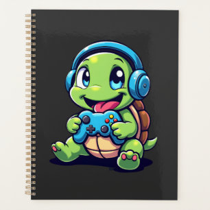 Lustige Schildkröte Gamer Gaming-Schildkröten Vide Planer