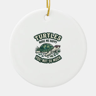 Lustige Schildkröte Macht Mich Glücklich Vintage Keramik Ornament
