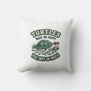 Lustige Schildkröte Macht Mich Glücklich Vintage Kissen