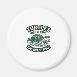 Lustige Schildkröte Macht Mich Glücklich Vintage Magnet