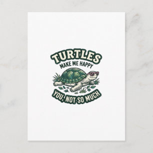 Lustige Schildkröte Macht Mich Glücklich Vintage Postkarte