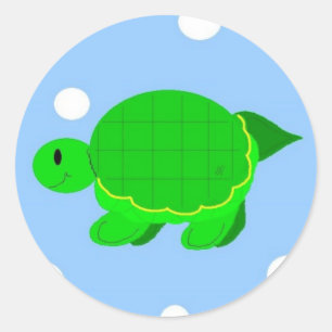 Lustige Schildkröte Runder Aufkleber