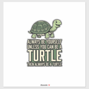 Lustige Schildkröte Sei Selbst Vintage-Shirt-Desig Aufkleber