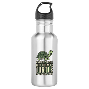 Lustige Schildkröte Sei Selbst Vintage-Shirt-Desig Edelstahlflasche