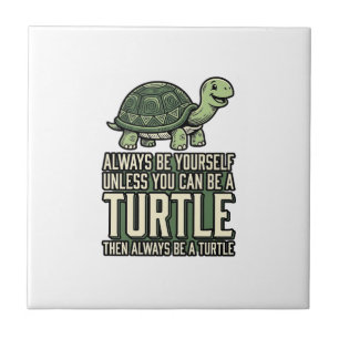 Lustige Schildkröte Sei Selbst Vintage-Shirt-Desig Fliese