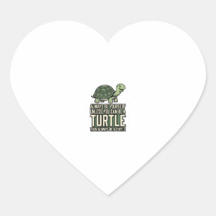 Lustige Schildkröte Sei Selbst Vintage-Shirt-Desig Herz-Aufkleber