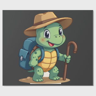Lustige Schildkröte Wandern Grafik Camping Liebhab Geschenkpapier