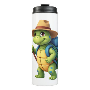 Lustige Schildkröte Wandern Grafik Camping Liebhab Thermosbecher