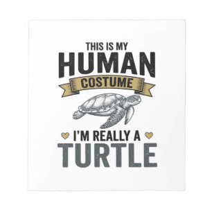 Lustige Schildkröten-Kostüm Vintage-Stich-Design_1 Notizblock