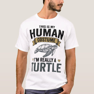 Lustige Schildkröten-Kostüm-Vintage-Stich-Design_1 T-Shirt