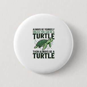Lustige Schildkröten-Zitat Vintage-Gravur-Design_1 Button