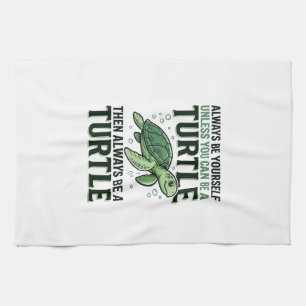 Lustige Schildkröten-Zitat Vintage-Gravur Design_1 Geschirrtuch