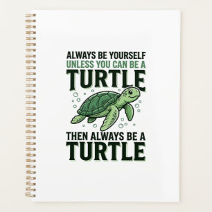Lustige Schildkröten-Zitat Vintage-Gravur-Design_1 Planer
