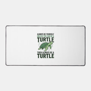 Lustige Schildkröten-Zitat Vintage-Gravurdesign_1 Schreibtischunterlage