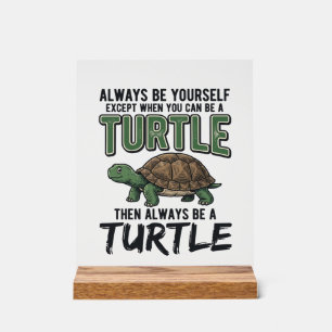 Lustige Schildkröten-Zitat Vintage-Vektordesign_1 Acrylschild