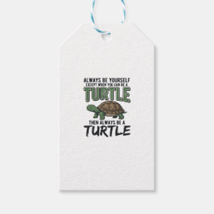 Lustige Schildkröten-Zitat Vintage-Vektordesign_1 Geschenkanhänger