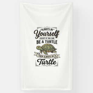 Lustige Schildkröten-Zitate Vintage-Gravur-Design Banner