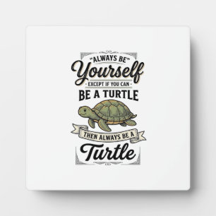 Lustige Schildkröten-Zitate Vintage-Gravur-Design Fotoplatte
