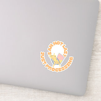 lustige schlafende Katze auf Laptop Aufkleber