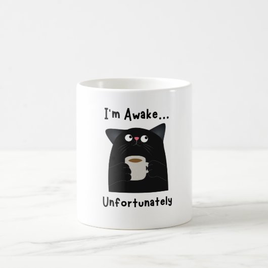 Lustige schlafende Katze  Kaffeetasse (Mittel)
