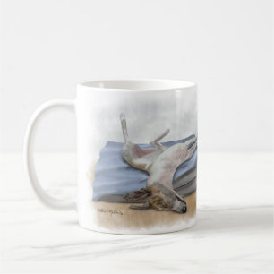 Lustige schlafende Windhund-Cartoon Kaffeetasse