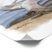 Lustige schlafende Windhund-Cartoon Poster (Ecke)