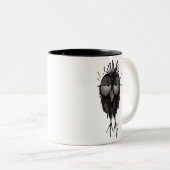 Lustige schläfrige Eule Zweifarbige Tasse (VorderseiteRechts)