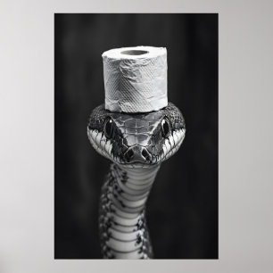 Lustige Schlange Badezimmer Druck, Toilettenpapier Poster